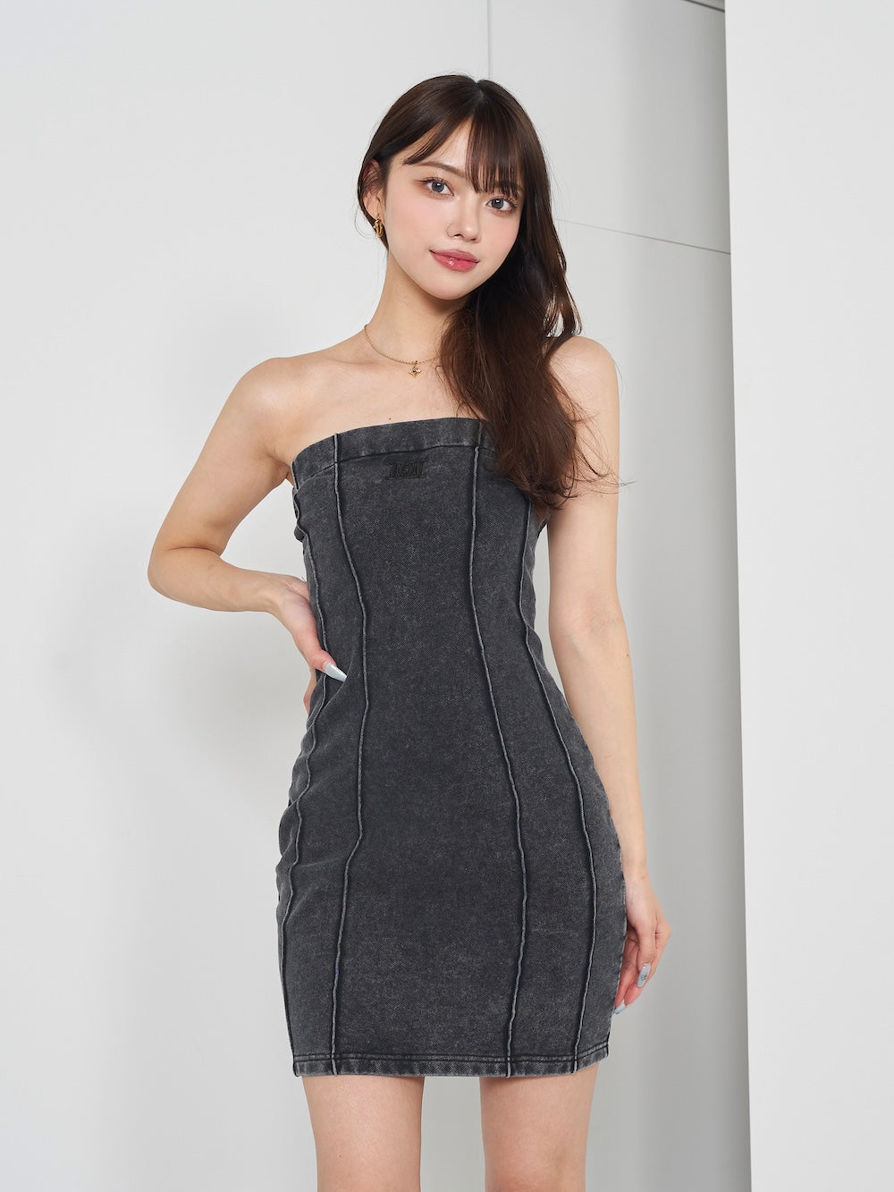 モデル:163cm(着用サイズ:FREE 着用カラー:BLK)