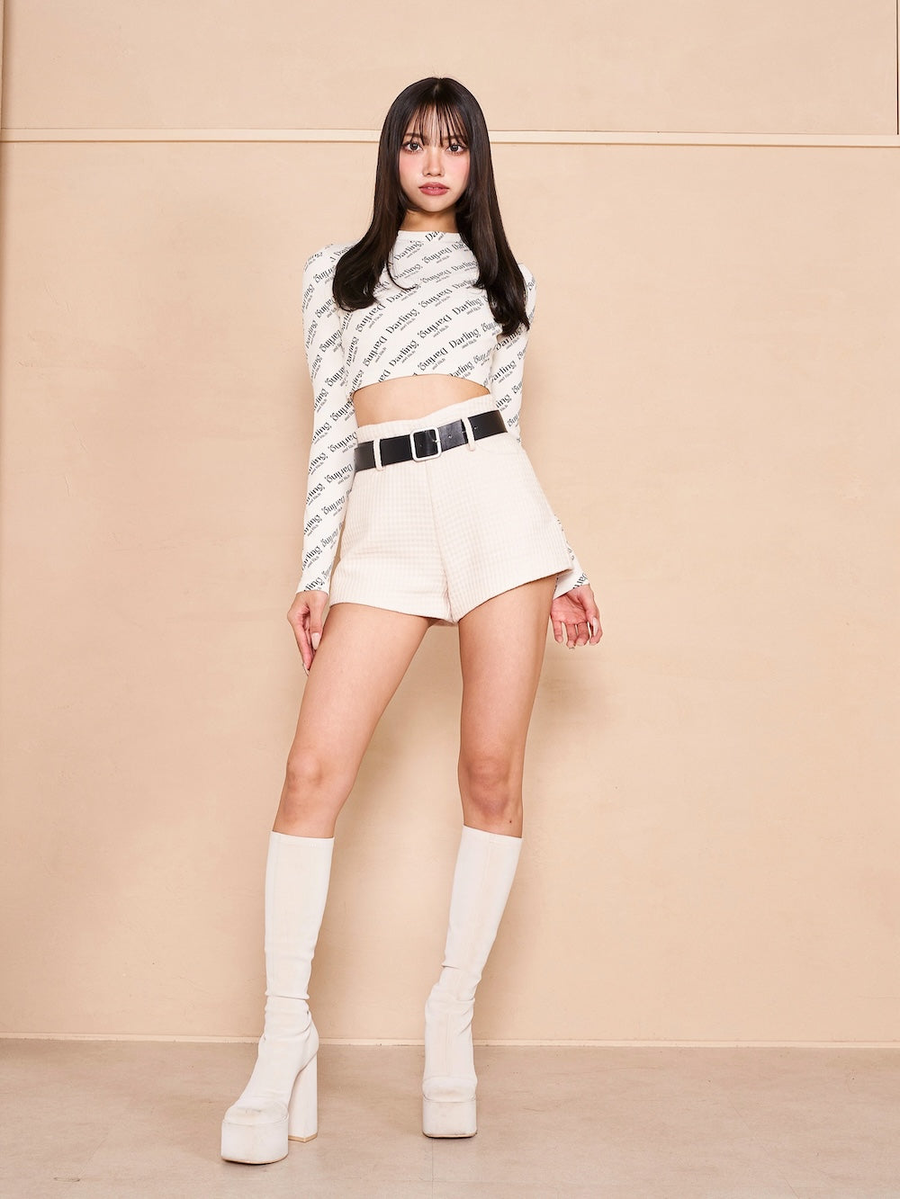 モデル:163cm(着用サイズ:FREE 着用カラー: WHT)