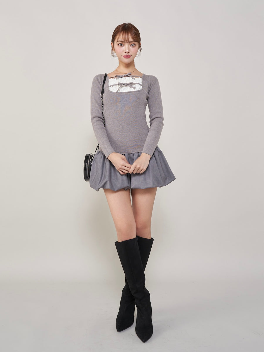 モデル:163cm(着用サイズ:FREE 着用カラー:GRY)