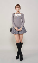 モデル:163cm(着用サイズ:FREE 着用カラー:GRY)