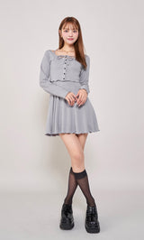 モデル:163cm(着用サイズ:FREE 着用カラー:GRY)
