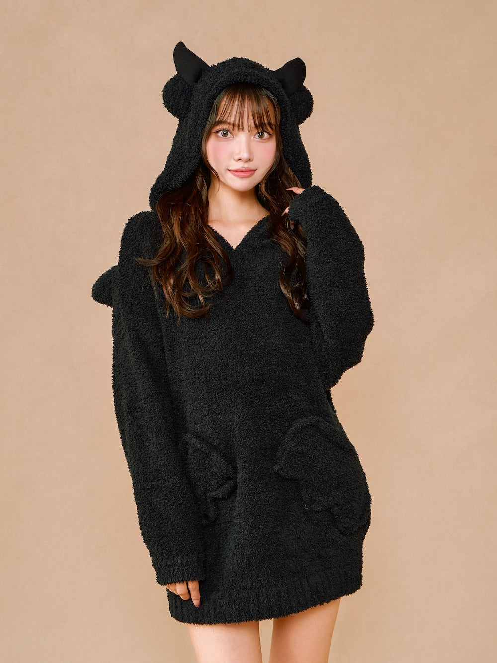 モデル:163cm(着用サイズ:FREE 着用カラー:BLK)