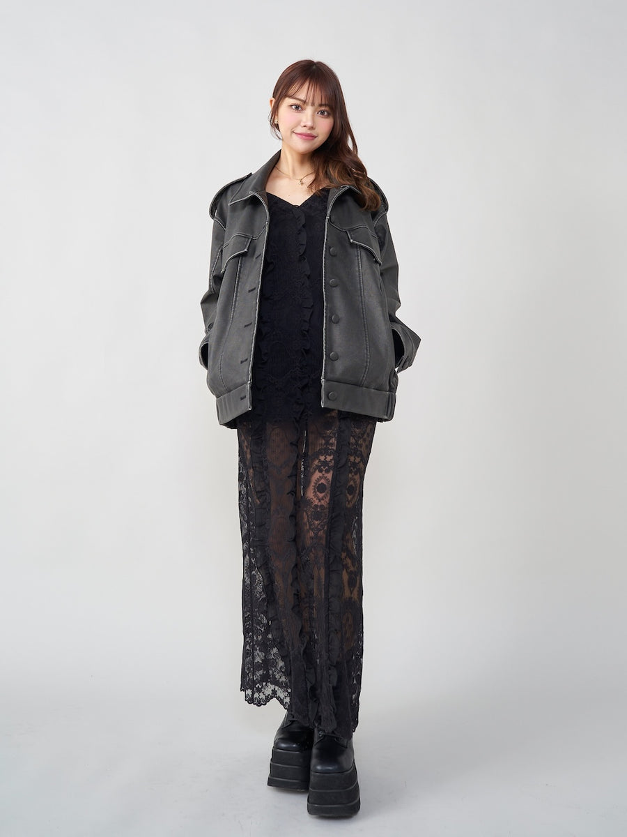 モデル:163cm(着用サイズ:FREE 着用カラー:BLK)