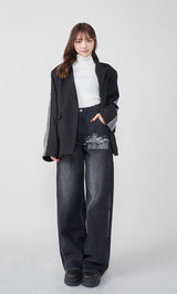 モデル:163cm(着用サイズ:FREE 着用カラー:BLK)