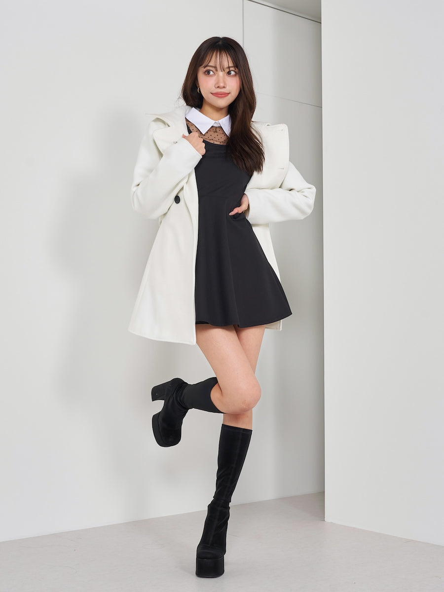 モデル:163cm(着用サイズ:FREE 着用カラー:BLK)