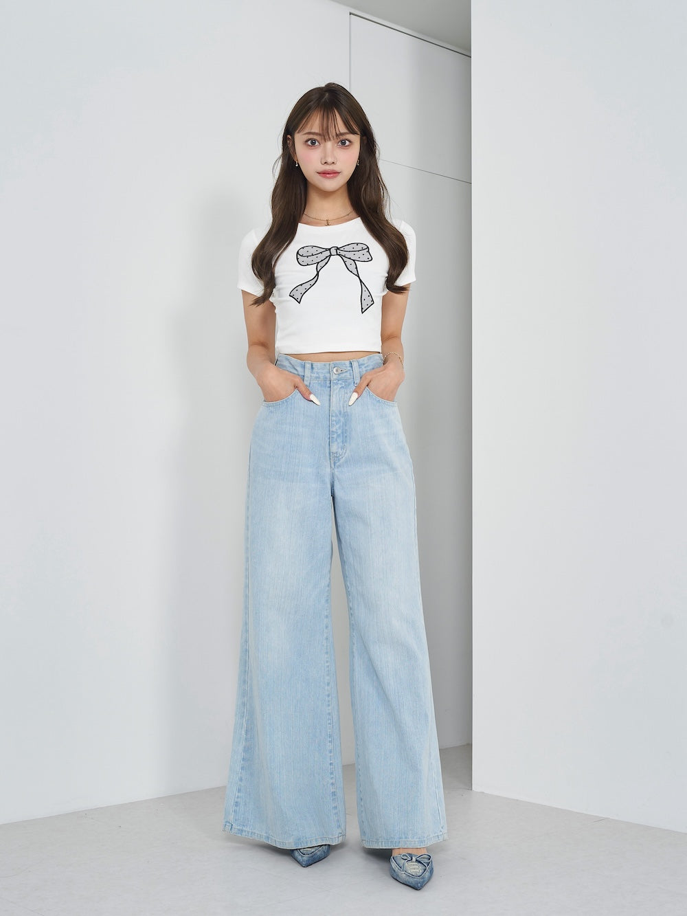 モデル:163cm(着用サイズ:FREE 着用カラー:WHT)