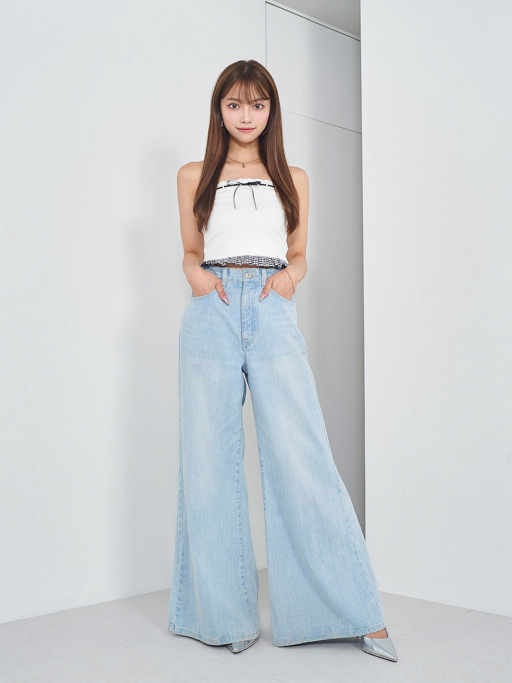 モデル:163cm(着用サイズ:FREE 着用カラー:WHT)