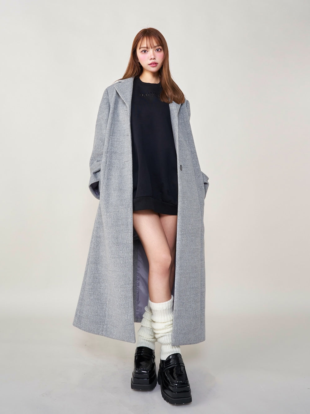 モデル:163cm(着用サイズ:FREE 着用カラー:BLK)