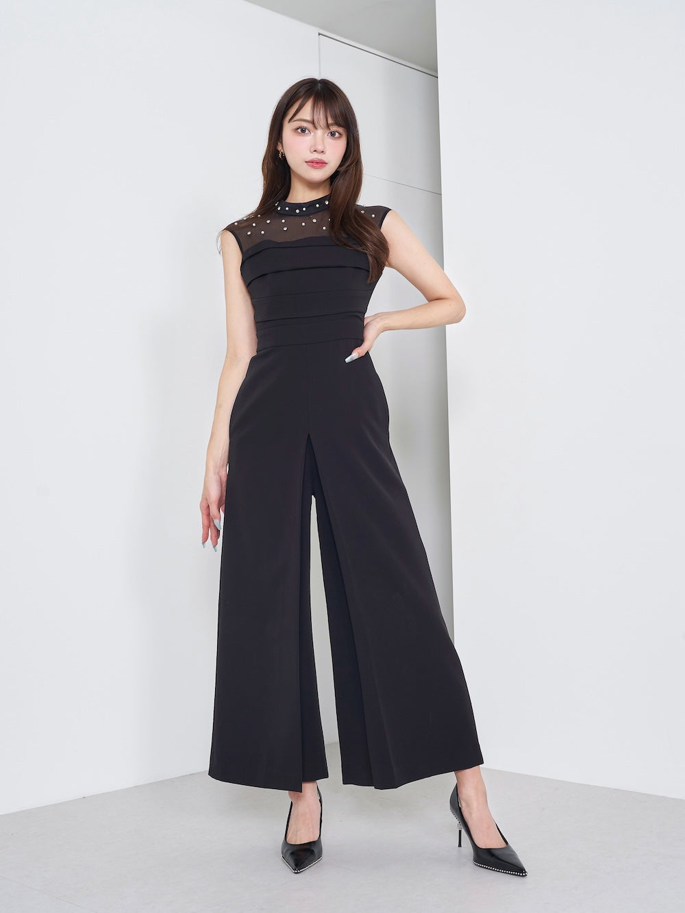 モデル:163cm(着用サイズ:FREE 着用カラー:BLK)