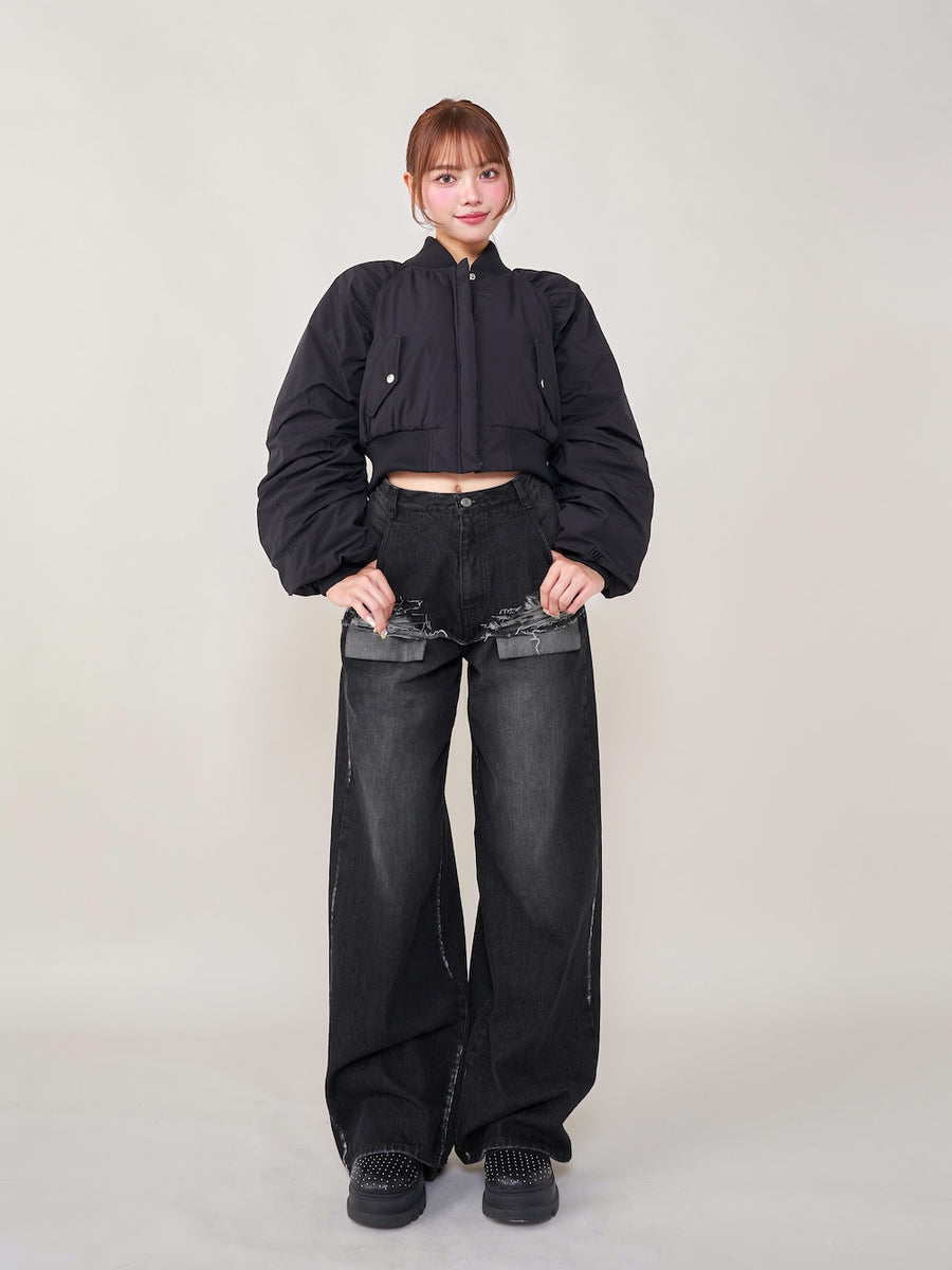 モデル:163cm(着用サイズ:M 着用カラー:BLK)