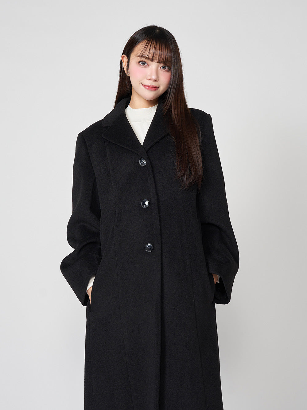 モデル:163cm(着用サイズ:FREE 着用カラー:BLK)