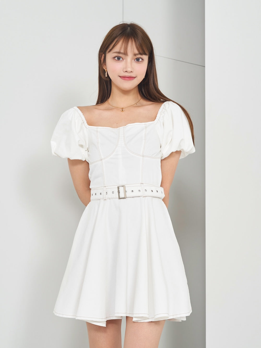 モデル:163cm(着用サイズ:FREE 着用カラー:WHT)
