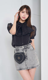 モデル:163cm(着用サイズ:FREE 着用カラー:BLK)