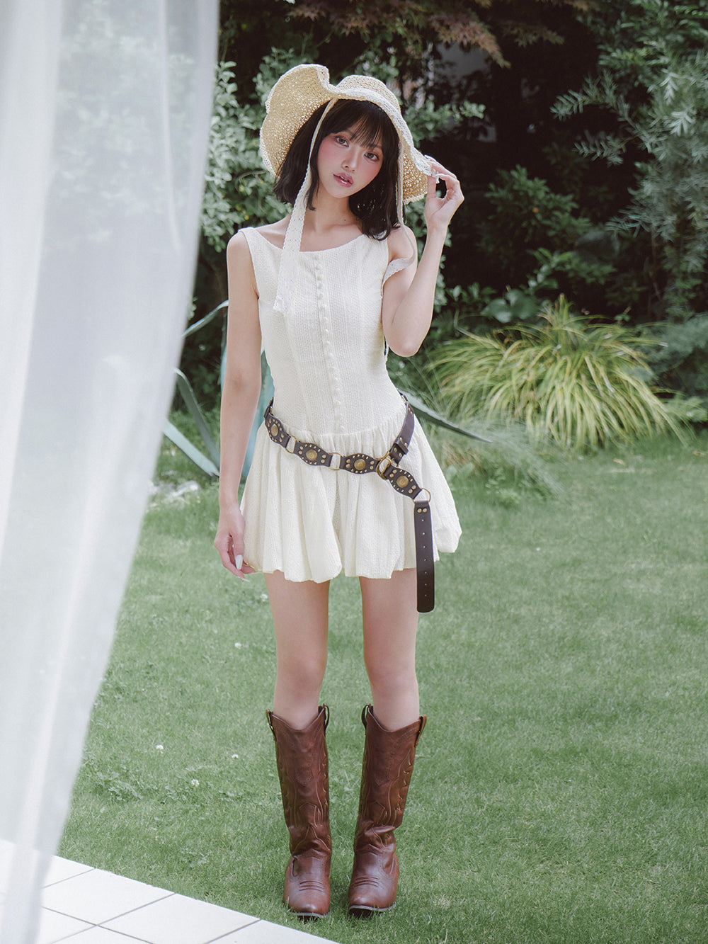 モデル:163cm(着用サイズ:FREE 着用カラー:WHT)