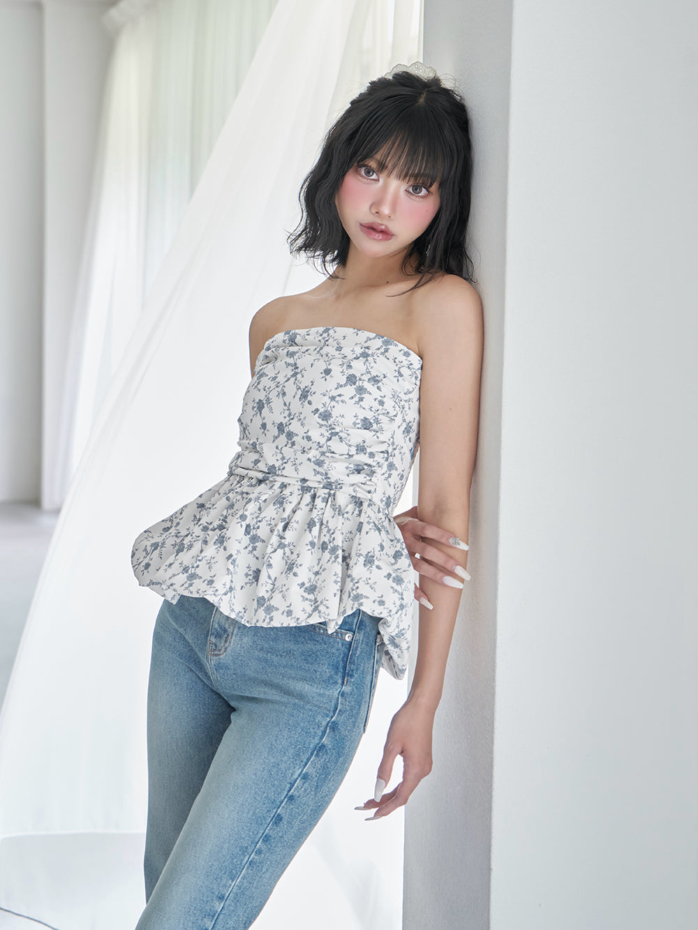 モデル:163cm(着用サイズ:FREE 着用カラー:WHT)