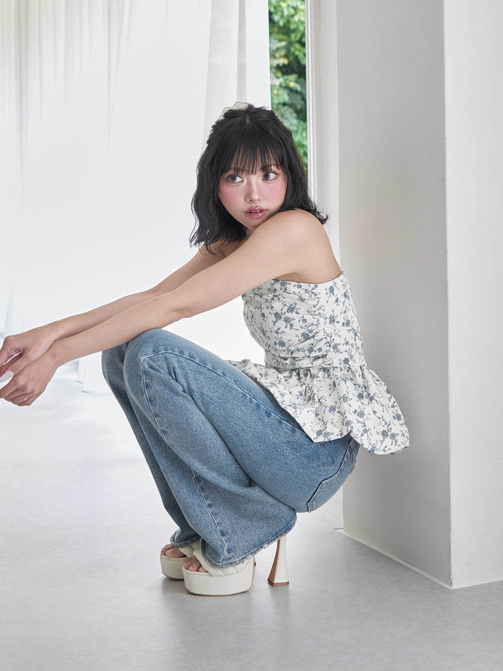 モデル:163cm(着用サイズ:FREE 着用カラー:WHT)