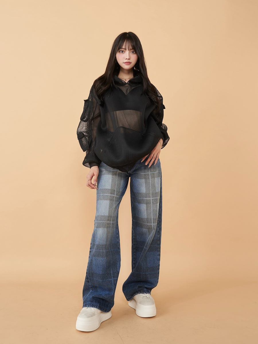 モデル:163cm(着用サイズ:FREE 着用カラー:BLK)