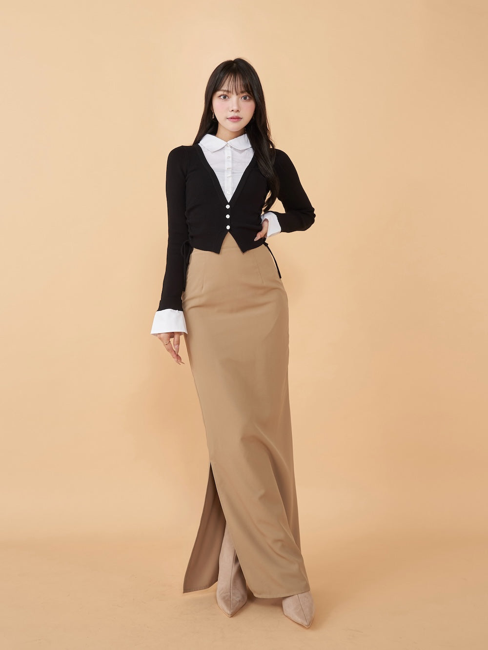 モデル:163cm(着用サイズ:FREE 着用カラー:BLK)