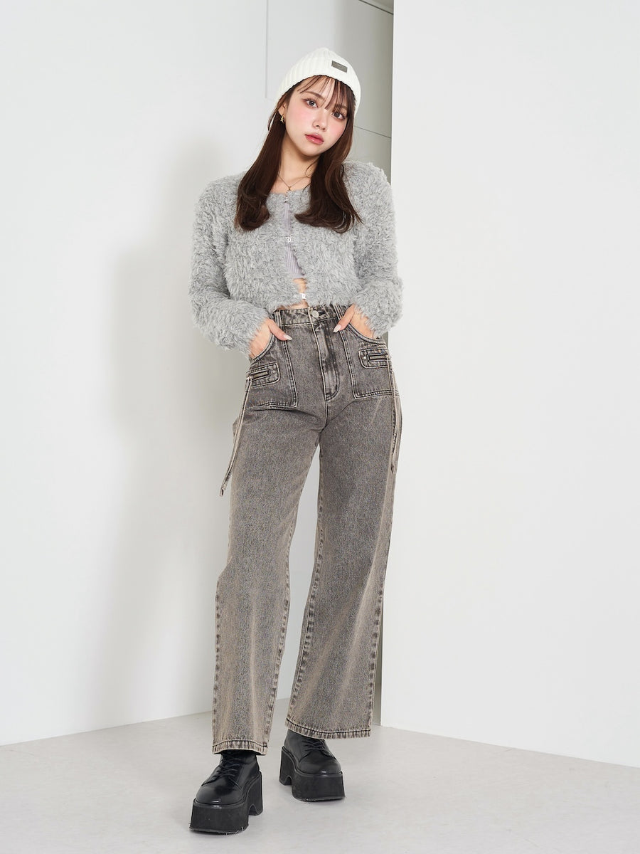 モデル:163cm(着用サイズ:FREE 着用カラー:GRY)
