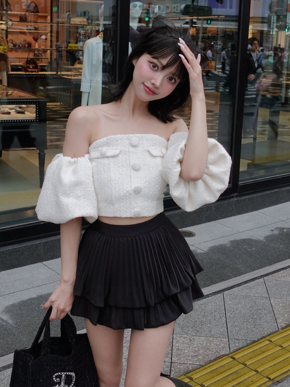 モデル:163cm(着用サイズ:FREE 着用カラー:WHT)