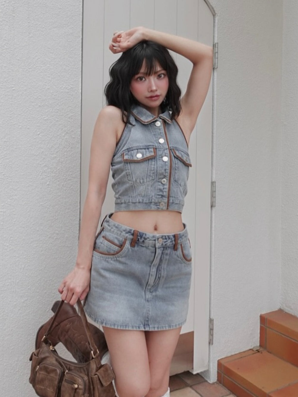 モデル:163cm(着用サイズ:S 着用カラー:BLU)