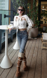 モデル:155cm(着用サイズ:FREE 着用カラー:WHT)