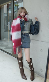 モデル:155cm(着用サイズ:FREE 着用カラー:BLU)