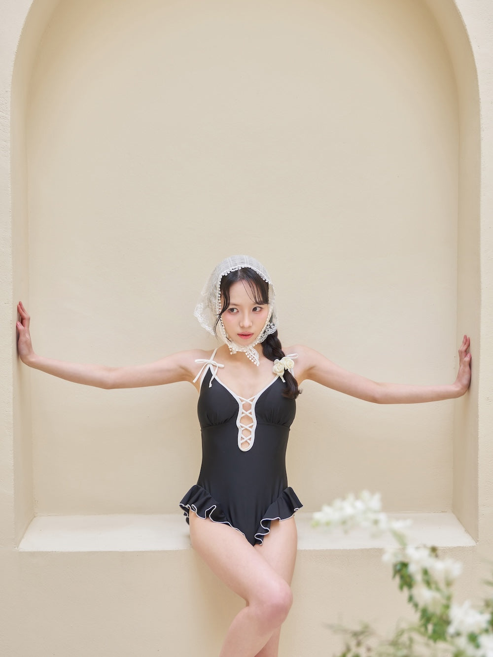 モデル:163cm(着用サイズ:FREE 着用カラー:BLK)