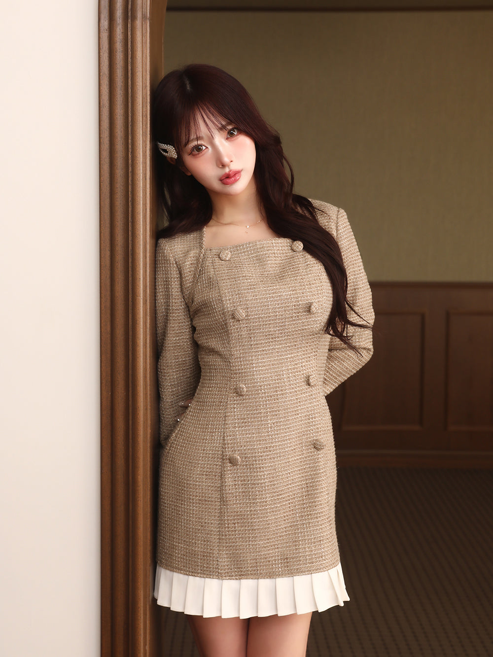 モデル:158cm(着用サイズ:FREE 着用カラー:BRN)
