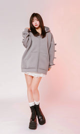 モデル:158cm(着用サイズ:FREE 着用カラー:GRY)