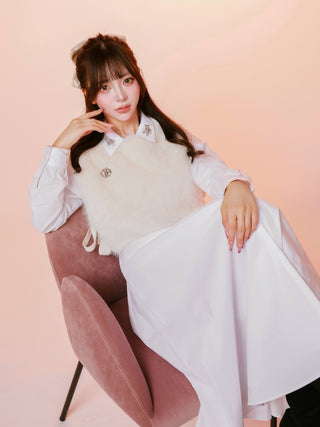 モデル:158cm(着用サイズ:FREE 着用カラー:WHT)