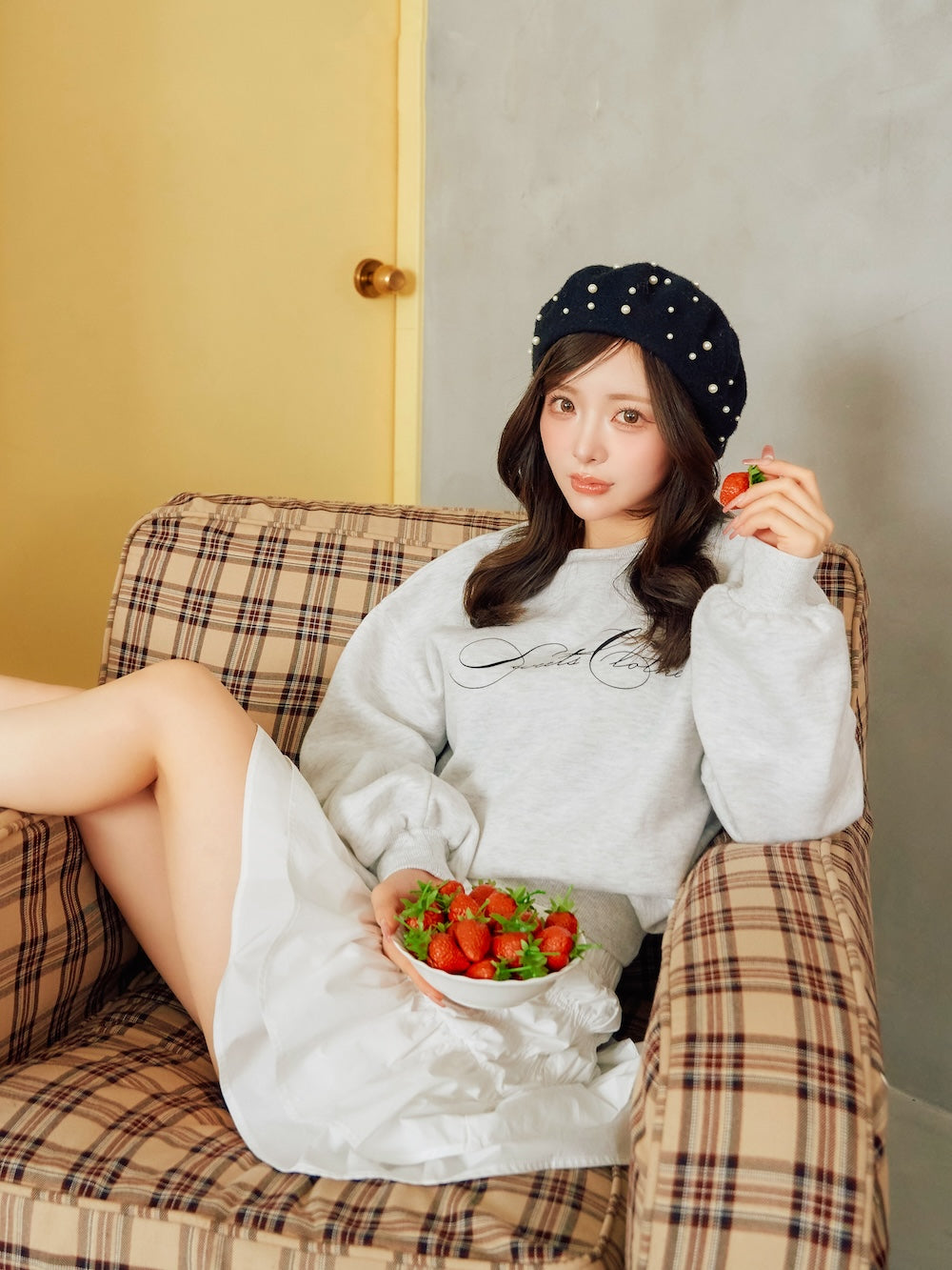 モデル:158cm(着用サイズ:FREE 着用カラー:GRY)
