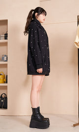モデル:164cm(着用サイズ:FREE 着用カラー:BLK)
