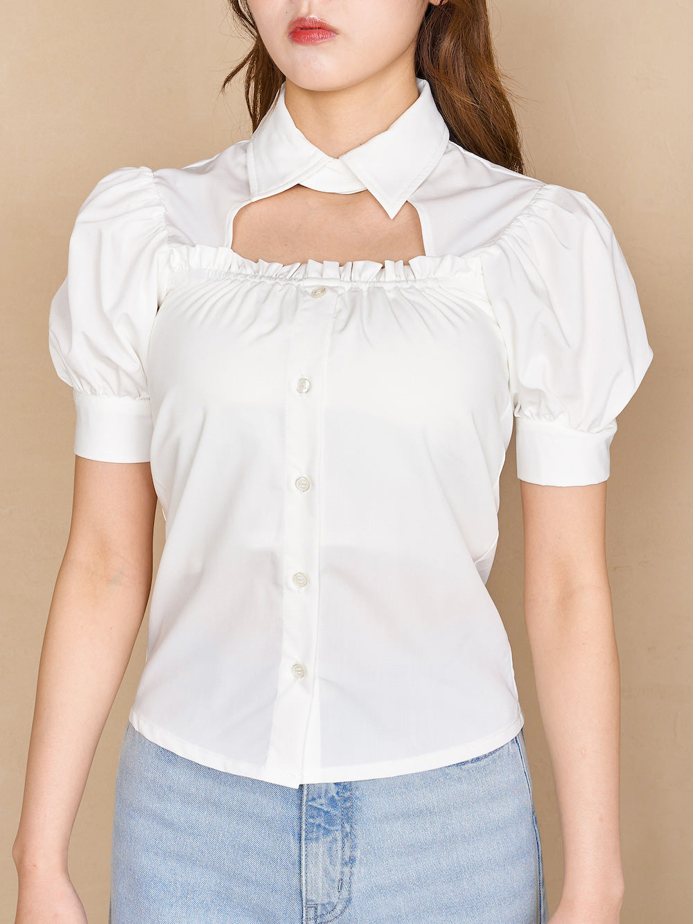 モデル:164cm(着用サイズ:FREE 着用カラー:WHT)
