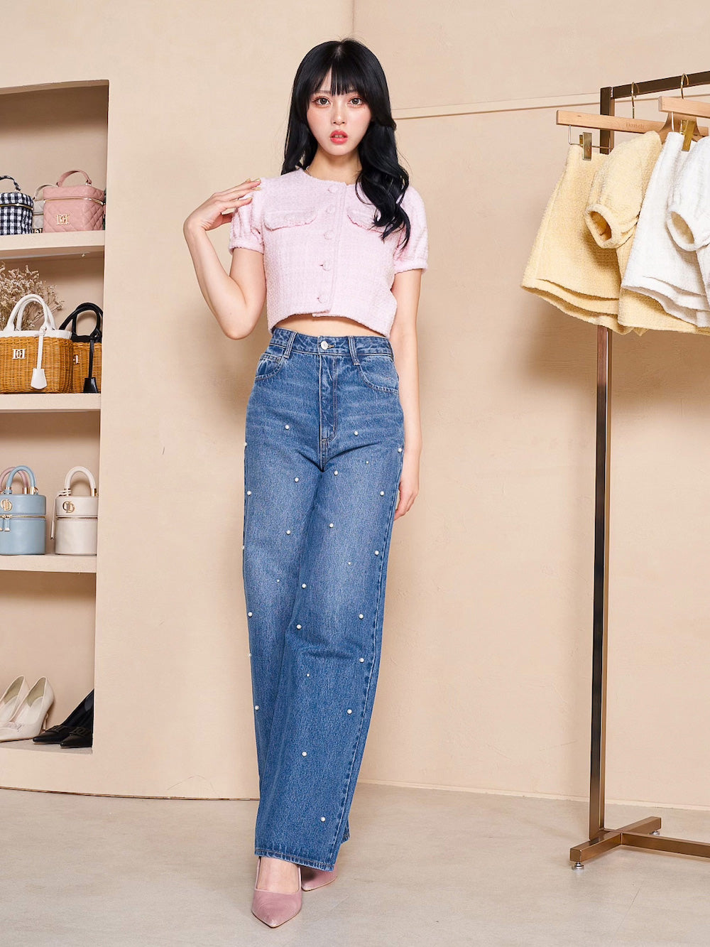 モデル:164cm(着用サイズ:S 着用カラー:BLU)