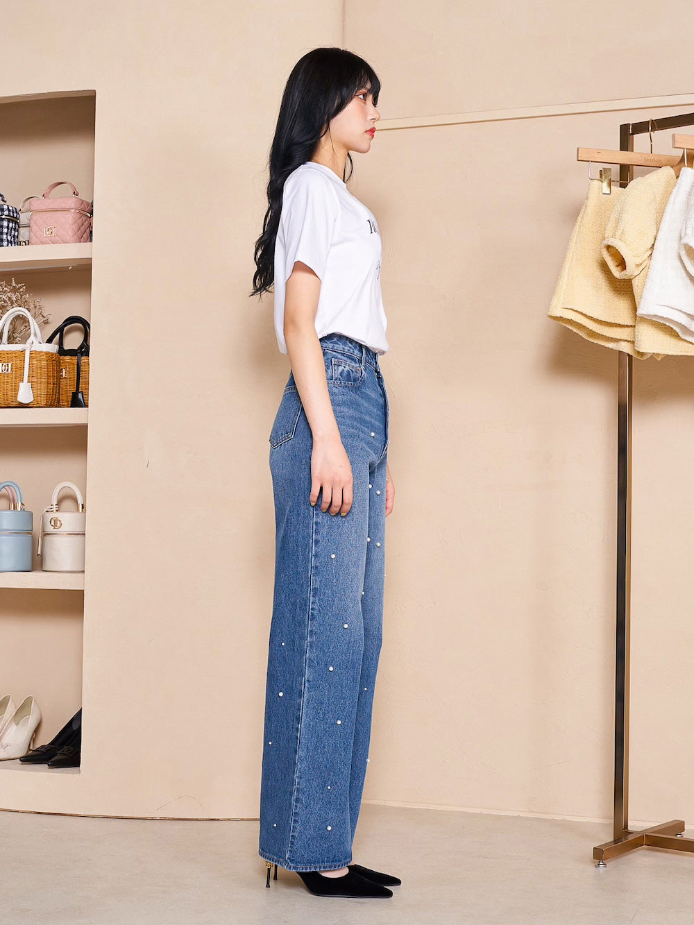 モデル:164cm(着用サイズ:FREE 着用カラー:WHT)