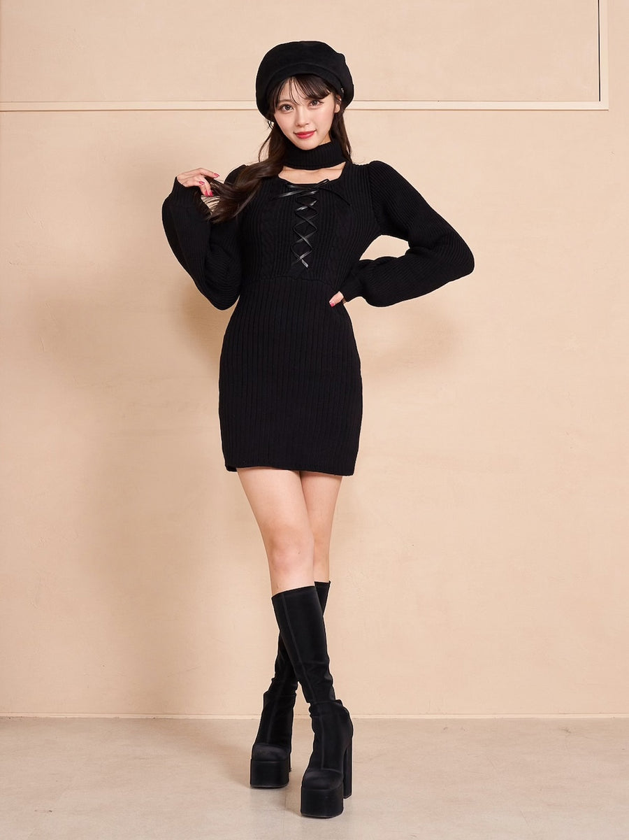 モデル:164cm(着用サイズ:FREE 着用カラー:BLK)