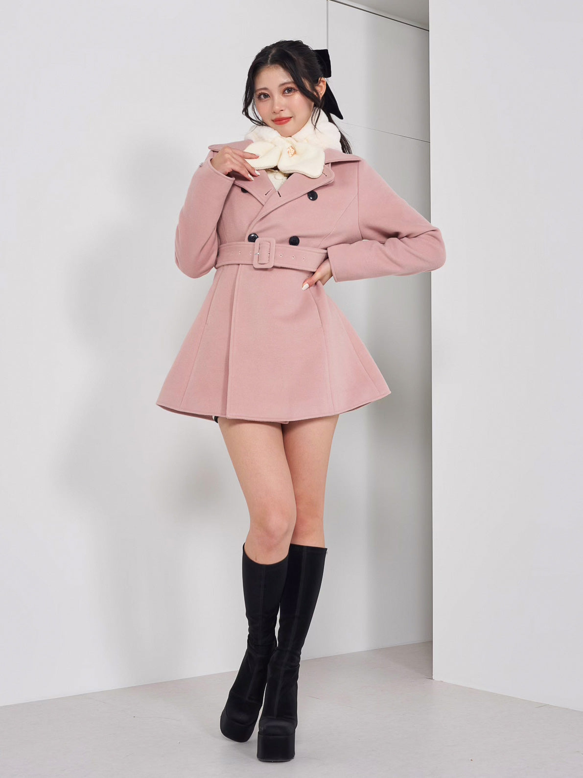 モデル:164cm(着用サイズ:FREE 着用カラー:IVO)