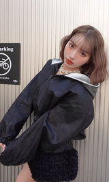 モデル:155cm(着用サイズ:FREE 着用カラー:BLK)