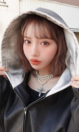 モデル:155cm(着用サイズ:FREE 着用カラー:BLK)