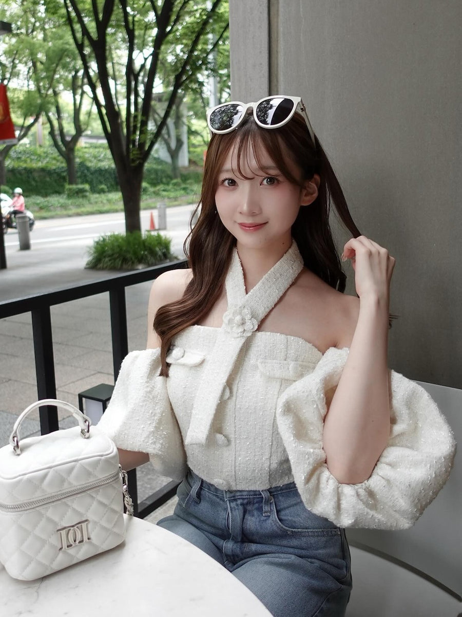 モデル:160cm(着用サイズ:FREE 着用カラー:WHT)