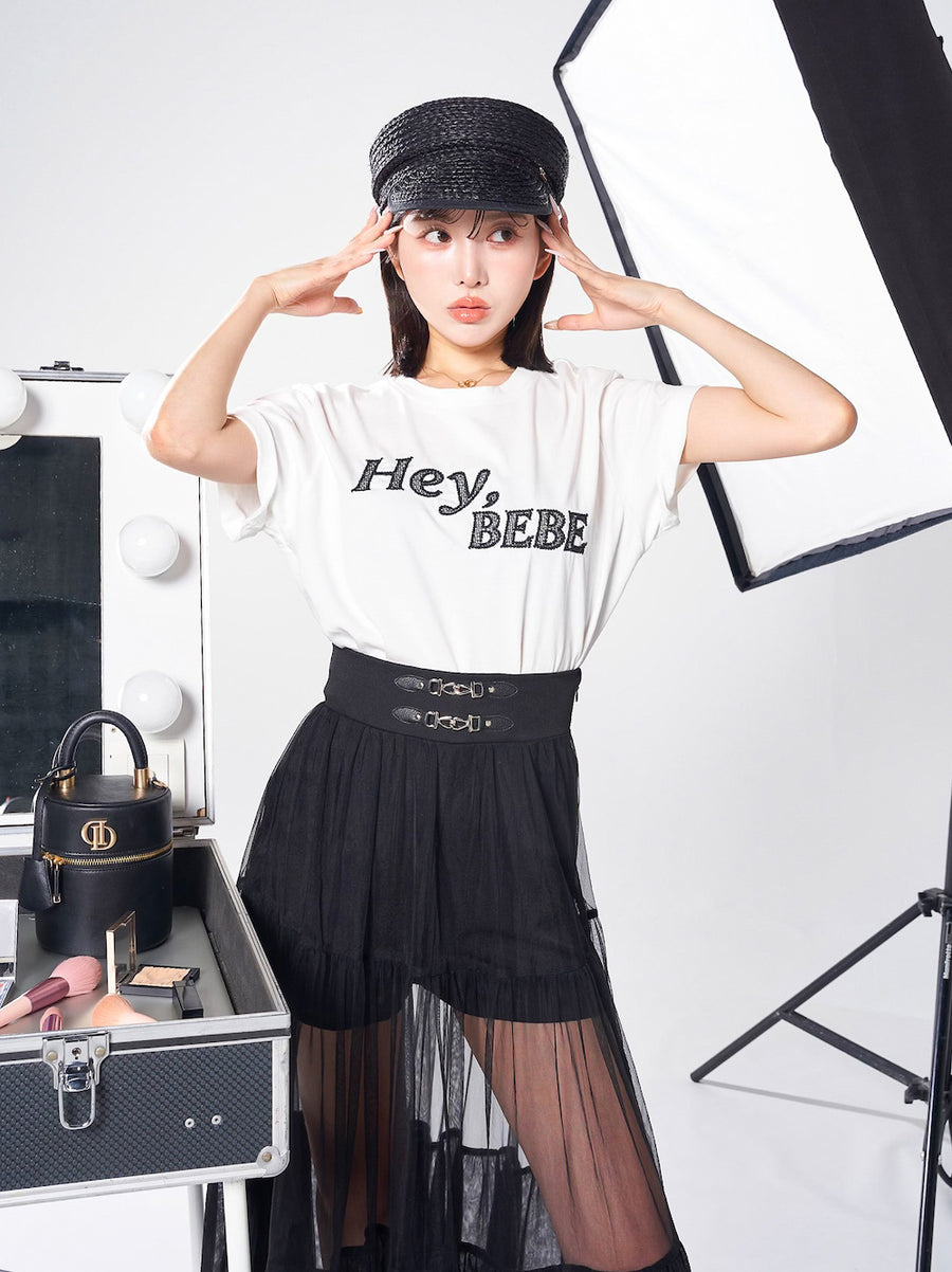 モデル:160cm(着用サイズ:FREE 着用カラー:BLK)