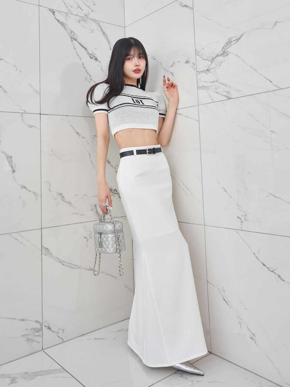 モデル:160cm(着用サイズ:S 着用カラー:WHT)