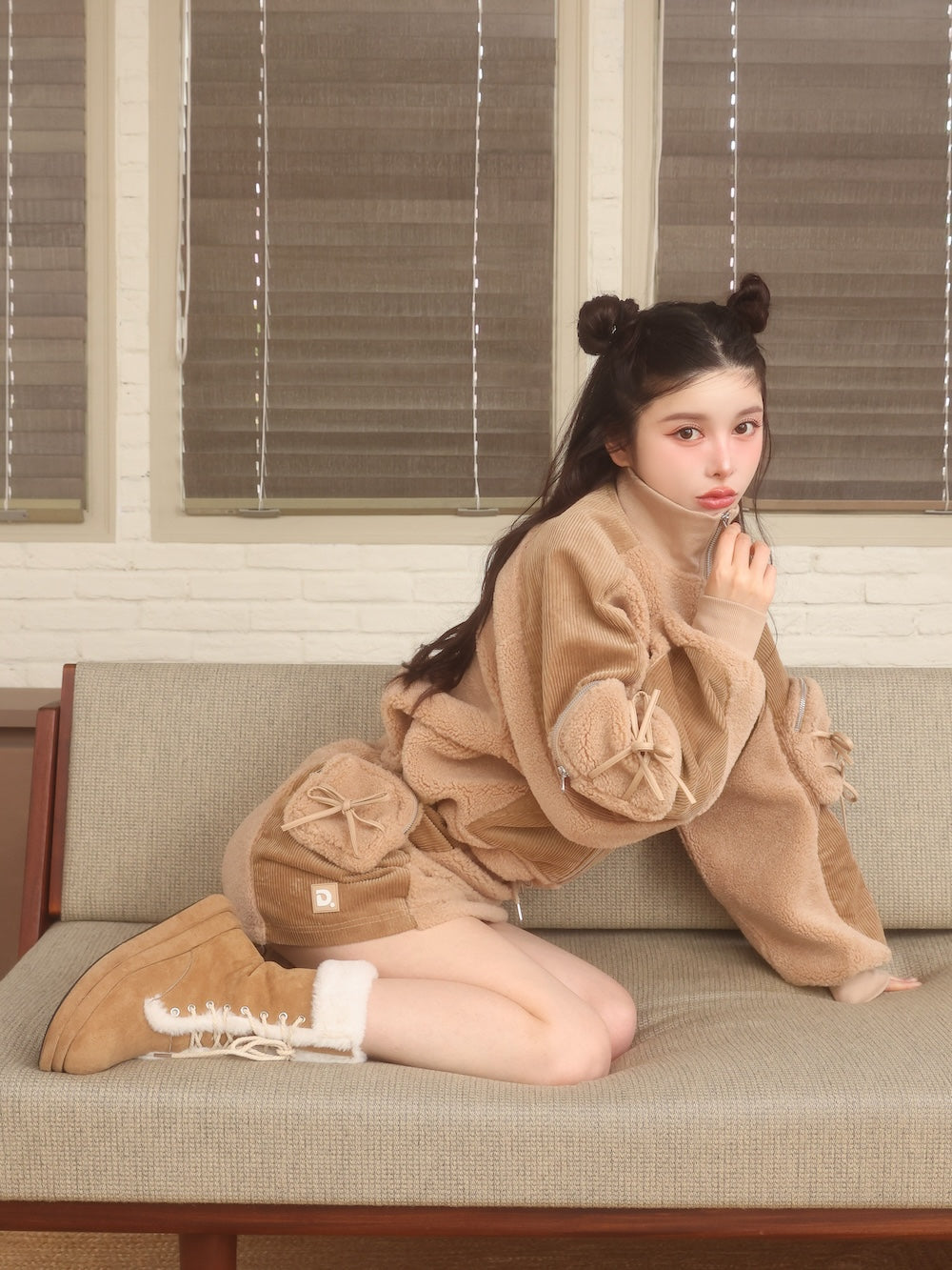 モデル:163cm(着用サイズ:FREE 着用カラー:BEG)