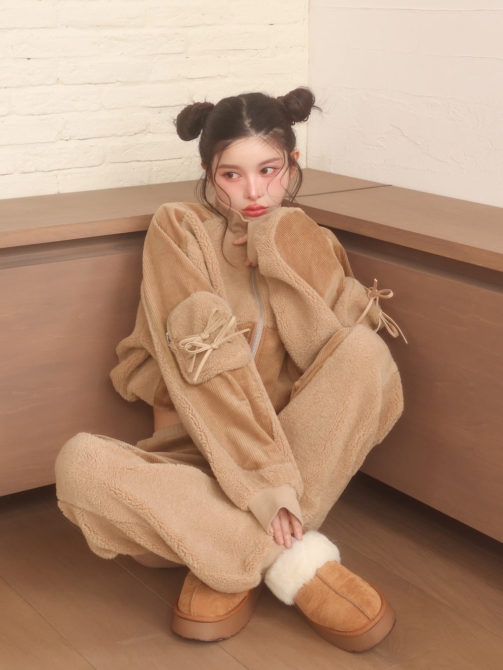 モデル:160cm(着用サイズ:FREE 着用カラー:BEG)
