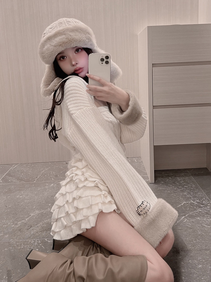 モデル:160cm(着用サイズ:FREE 着用カラー:WHT)