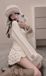 モデル:160cm(着用サイズ:FREE 着用カラー:WHT)