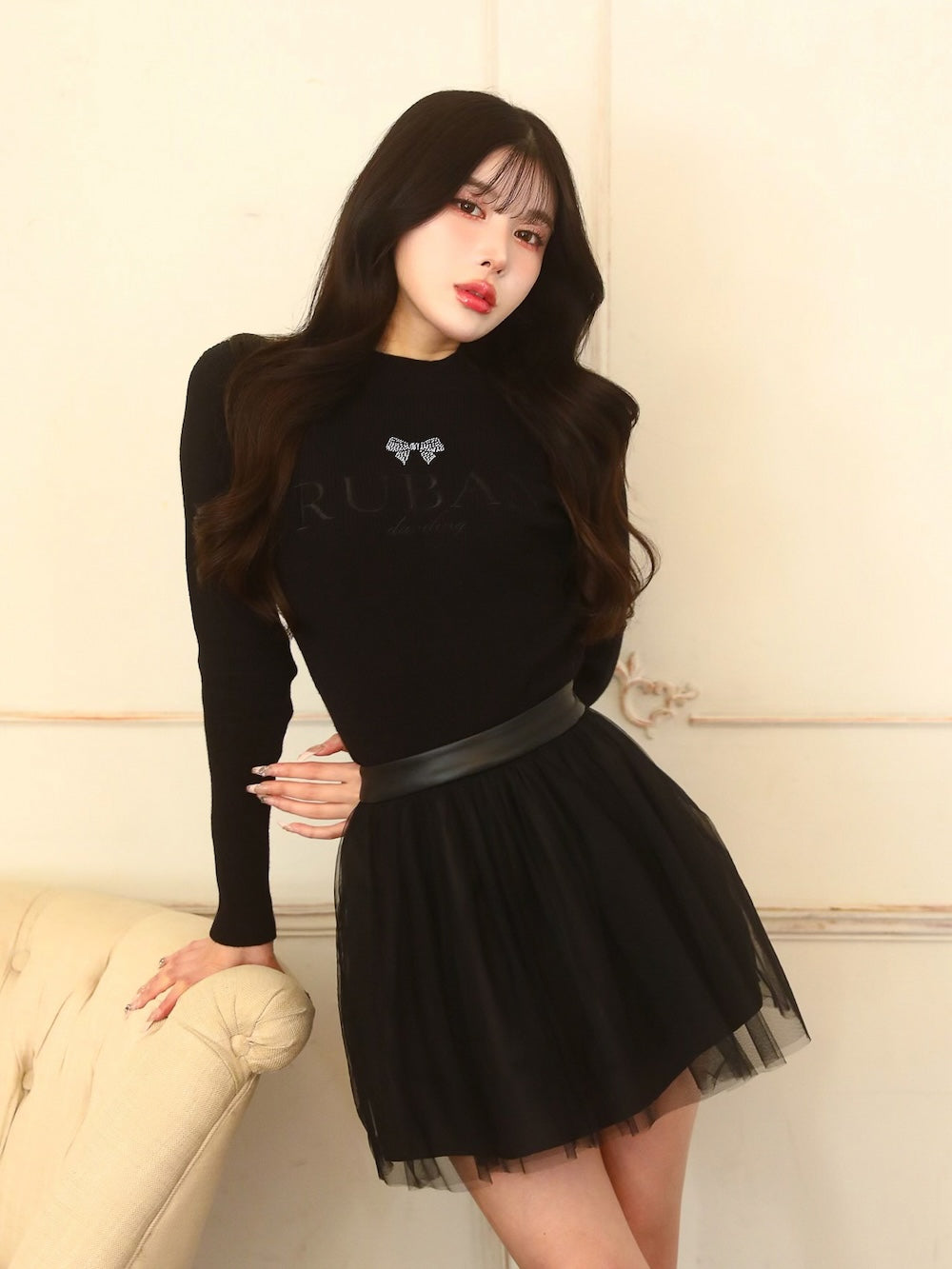 モデル:160cm(着用サイズ:S 着用カラー:BLK)
