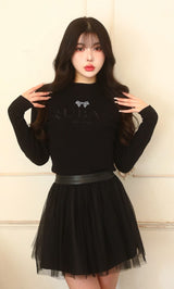 モデル:160cm(着用サイズ:FREE 着用カラー:BLK)
