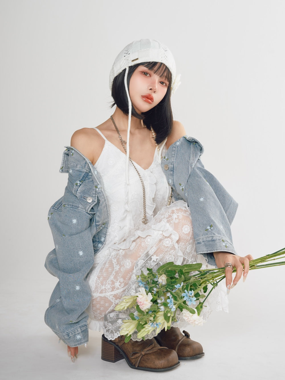 モデル:160cm(着用サイズ:FREE 着用カラー:I-BLU)